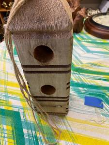 lot 707 image: Rustic Artisan Wood Birdhouse