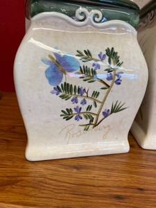 lot 160 image: 2 Ceramic Storage Jars with Lids