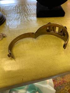 lot 406 image: Antique Rhinestone Link Bracelet and Cuff Bracelet