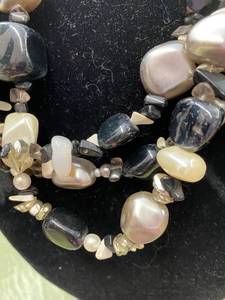 lot 410 image: Triple Strand Chunky Bead Necklace