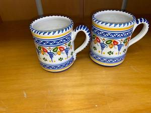 lot 290 image: Set of 2 Handmade, Hand Painted Ceramica Spain Mugs