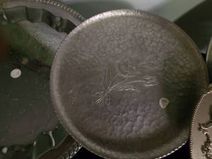 lot 38 image: Group of Silverplate and Other Serving Trays