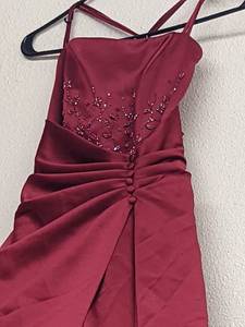 lot 84 image: Fitted Strapless Red Formal Dress, Size Small