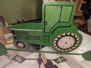 lot 11 image: Large Handmade Green Tractor Weather Vane
