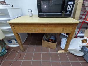 lot 112 image: Vintage Wood Project Table