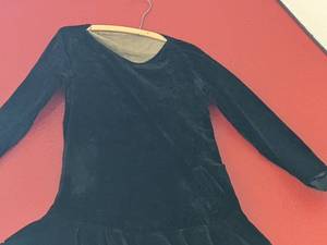 lot 75 image: Black Velour V-Neck Dress