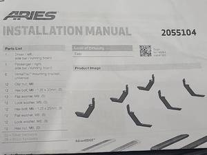 lot 17 image: ARIES 2055104 VersaTrac Mounting Brackets For Runnings Boards  (not included)