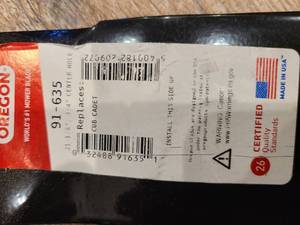 lot 90 image: Oregon, 2PK 91-635 Gator Blade Compatible with Cub Cadet 742-04101, 742-3033