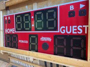 Sportable Scoreboards Basketball MultiSport Red Indoor Basketball Scoreboard
