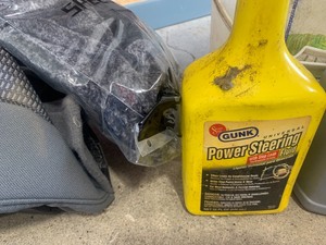 Tool Box with misc and bucket with Misc