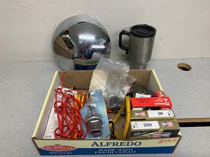 Box of Car Parts  Spark Plugs