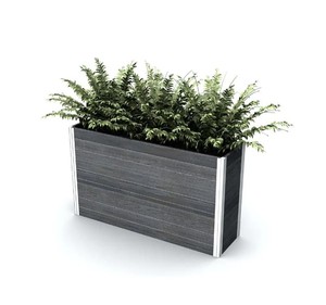 lot 533 image: VITA Urbana 57L x 16W x 33H Large Vinyl Parklette Planter, Slate Gray, VT17613