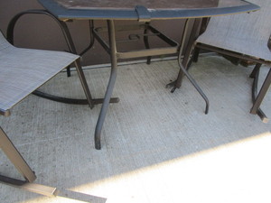 Patio Table, Rocker Chairs