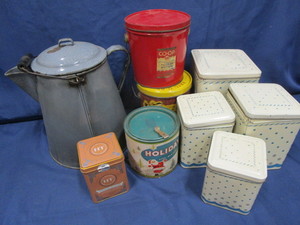 Canister Set, Tins, Graniteware Coffee