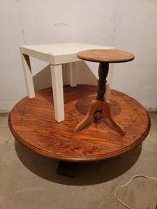 lot 48 image: Three Vintage Tables, Great for Repurposing- 12 to 44