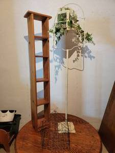 lot 66 image: Beautiful Bird cage Planter and Shelf Decor Collection