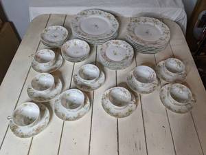 lot 79 image: Stunning 44 Piece Vintage Haviland & Co. Limoges Rosalinde Fine China Dining Set with Cases. ($700 Value)