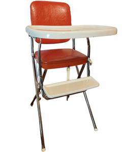 lot 64 image: Vintage Red Cosco Baby High Chair WTray & Foot Rest (One Owner  Awesome Condition) (Resale Value  $150)