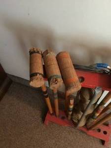 wooden croquet get OLD