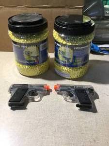 Air soft pistol and ammo.