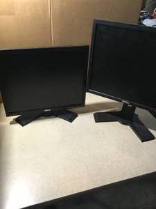 2  Dell 19 monitors with cords.