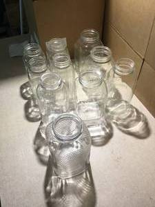 10 Canning Jars Atlas and Ball various sizes and shapes. Vintage