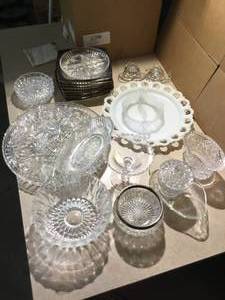 Large selection of glassware