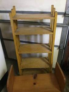 2 wooden book shelves