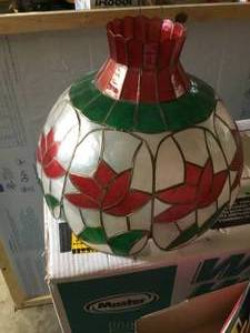 Capiz hanging lamp  Green with grapes  Works