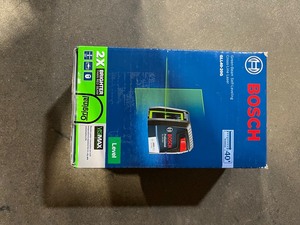 Bosch 40 ft. Green Cross Line Laser Level Self Leveling with VisiMax Technology, 360 Degree Mounting Device and Carrying Pouch