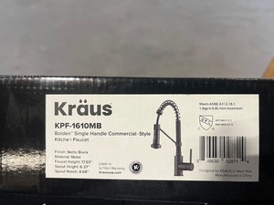 KRAUS Bolden Single-Handle Pull-Down Sprayer Kitchen Faucet with Dual Function Sprayhead in Matte Black