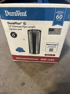 DuraVent DuraPlus 6 in. x 12 in. Stainless Steel Triple-Wall Chimney Stove Pipe