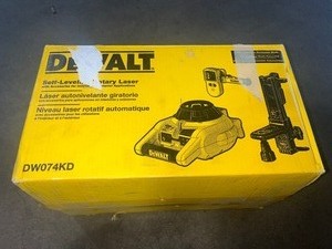 DEWALT 150 ft. Red Self-Leveling Rotary Laser Level with Detector & Clamp, Wall Mount, Remote, Bag, (2) D & (1) 9-Volt battery