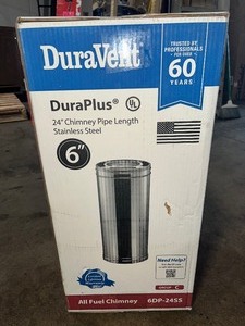 DuraVent DuraPlus 6 in. x 24 in. Stainless Steel Triple-Wall Chimney Stove Pipe