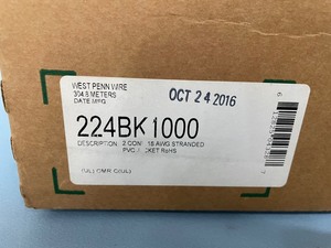 lot 104 image: Lot of 2 Spools - West Penn 224BK1000 182 Pro Audio Speaker Cable - 1,000 Foot  Feet 1000 Reels - NEW
