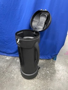 lot 97 image: Hard-Sided Plastic Cylindrical-Shaped Rolling Case with Removable Top  Lid