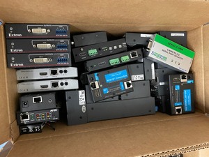 lot 85 image: 4 Boxes of Miscellaneous Pro Audio Video Control Items  Accessories