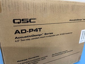 lot 89 image: New in Box - QSC Acoustic Design AcousticDesign AD-P4T Pendant  Hanging Pro Audio Loudspeaker Speaker