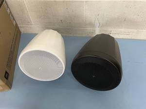 lot 111 image: Pair of JBL Control 65PT Commercial Weather Resistant Pro Audio Pendant  Hanging Loudspeakers Speakers