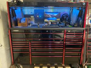lot 1 image: Snap-On Master Series Tool Box w Work Center with Installed a Low Light LED strip See Pictures