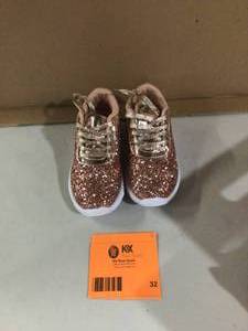 New Womens Rose Gold Glitter Tennis Shoes Sneakers size 8&nbsp&nbspOpen Box&nbsp
