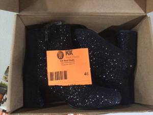 Women Black Boots with gems&nbspOpen Box&nbsp