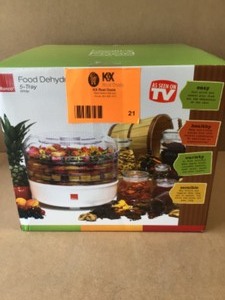 lot 21 image: Ronco 5-Tray White Electric Food Dehydrator