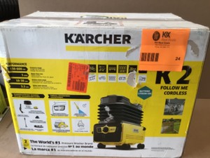 lot 24 image: Karcher 600 PSI 1.00 GPM K 2 Follow Me Cordless Electric Power Pressure Washer - Battery-Powered, Portable, 4-Wheeled
