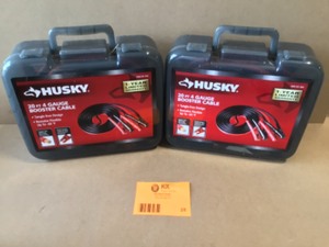 lot 28 image: Husky 20 ft. 4-Gauge UL Booster Cable (2 units)