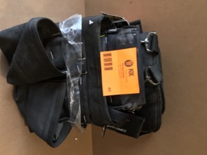 lot 40 image: DEAD ON TOOLS Journeymans Framers 2 Pouch Tool Storage Suspension Rig with Suspenders in Black