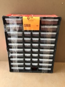 lot 42 image: TAFCO Product 40-Compartment Small Parts Organizer, Red