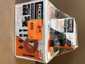 lot 47 image: RIDGID 1-14 in. Premium Car Cleaning Accessory Kit for RIDGID WetDry Shop Vacuums And RIDGID Wet Application Foam Filter for 3 to 4.5 Gal. RIDGID WetDry Shop Vacuums customer return see pictures