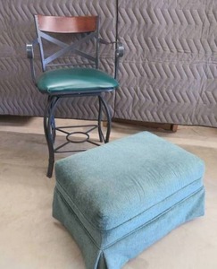 WROUGHT IRON STOOL  SMALL FOOT STOOL