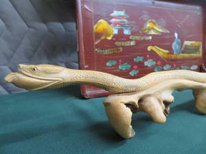VINTAGE SNAKE CARVING  ASIAN DECOR